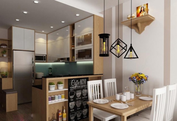Mẫu thiết kế bếp chung cư - Bàn Ăn Treo Tường - Công ty TNHH Galaxy Home Việt Nam
